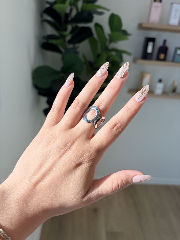 Silver multi oval ring