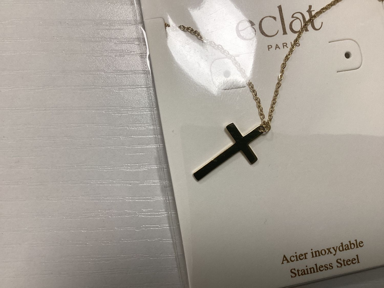 Gold cross necklace