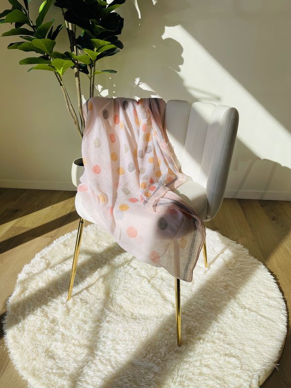 Pink Base Polka Dot Scarf