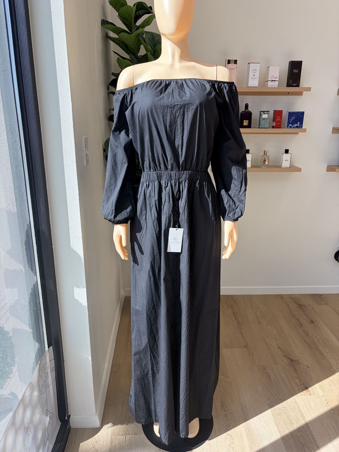 Black off the shoulder dress