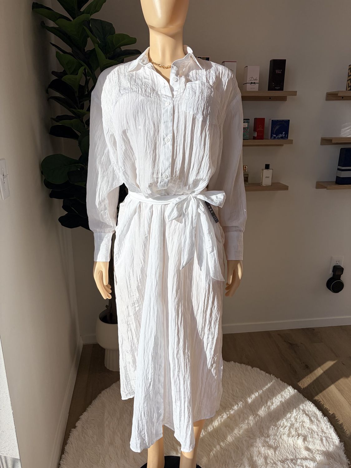 Express white bottom up dress