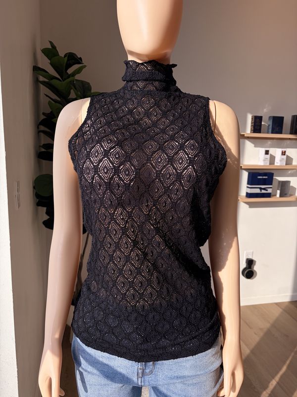 see through lace top