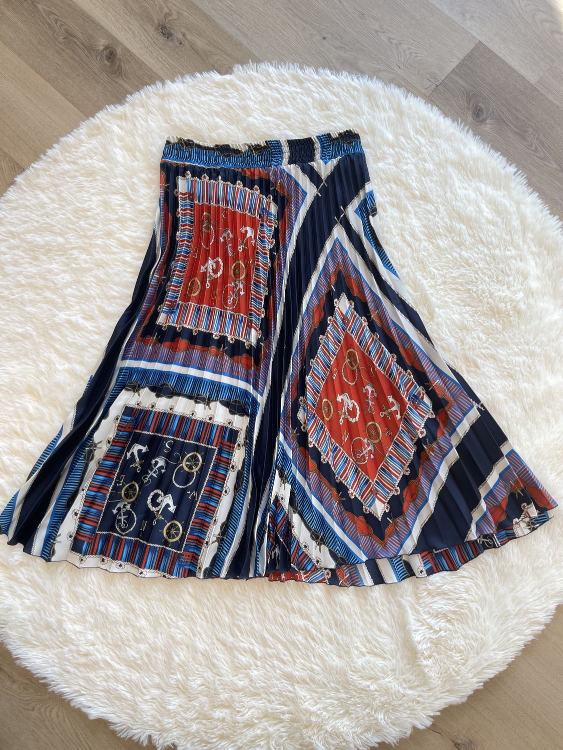 pleated multicolor skirt