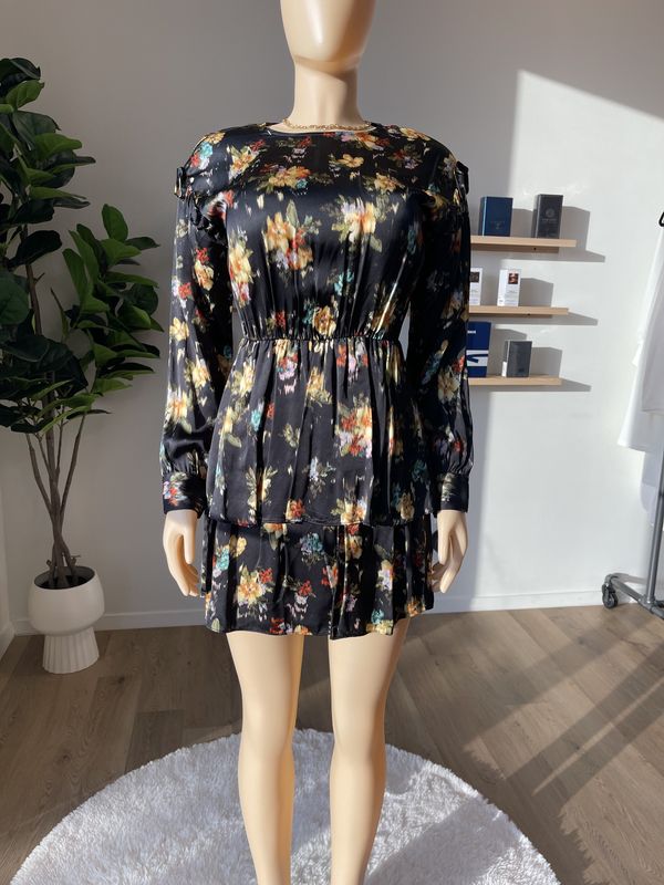 ZARA black floral dress