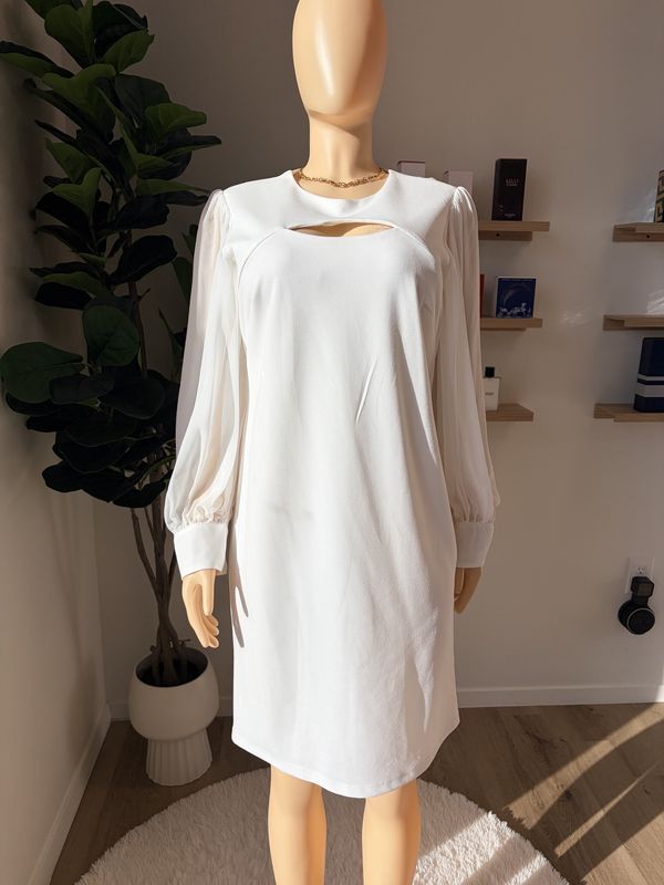 long sleeve midi dress stretchy material