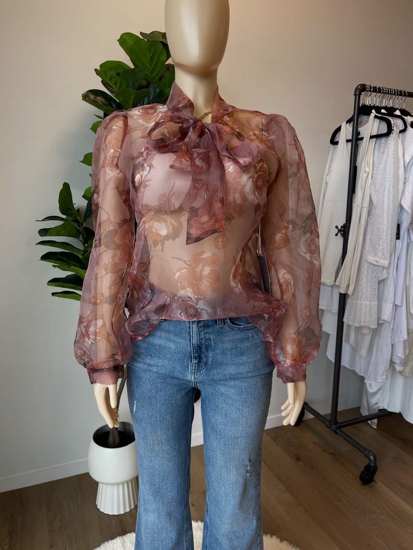 Organza fabric Flower pattern