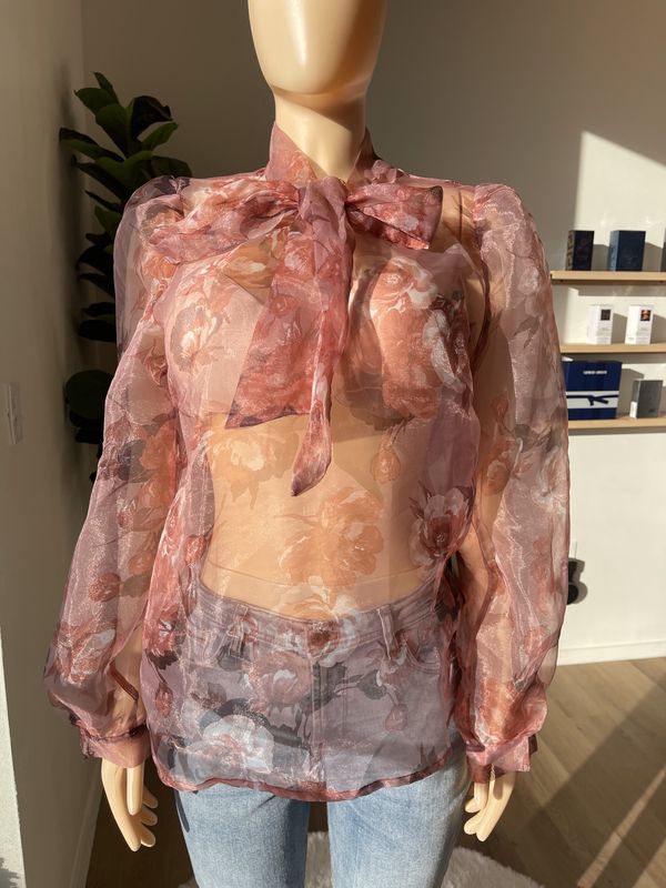 Organza fabric Flower pattern