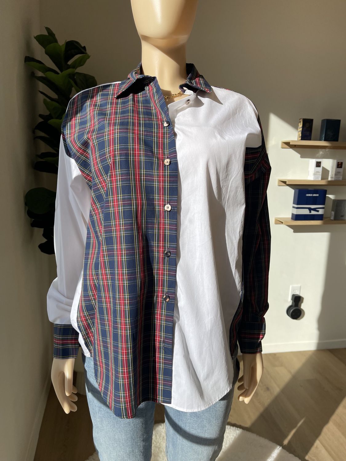 long sleeve 2 tones shirt