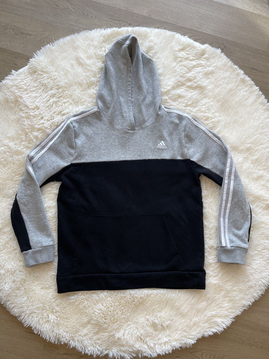 Fleece Color Black Hoodie