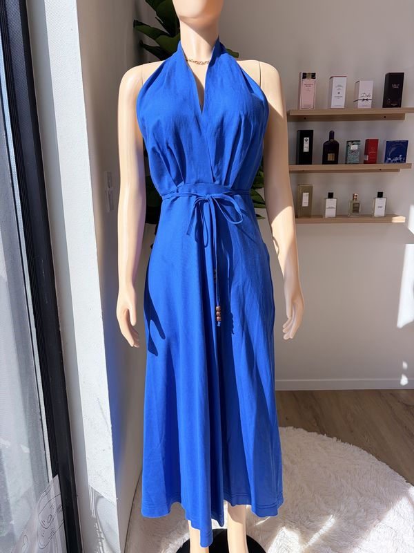 backless ecru midi dress