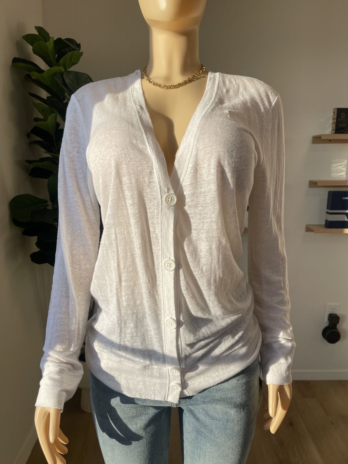 long sleeve button up sweater