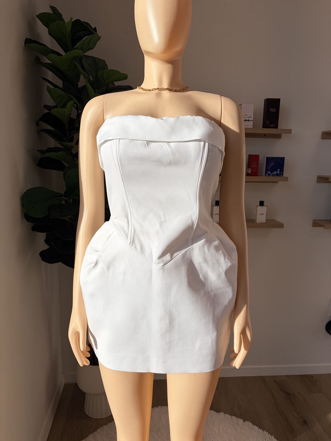 White Off the shoulder Mini Dress