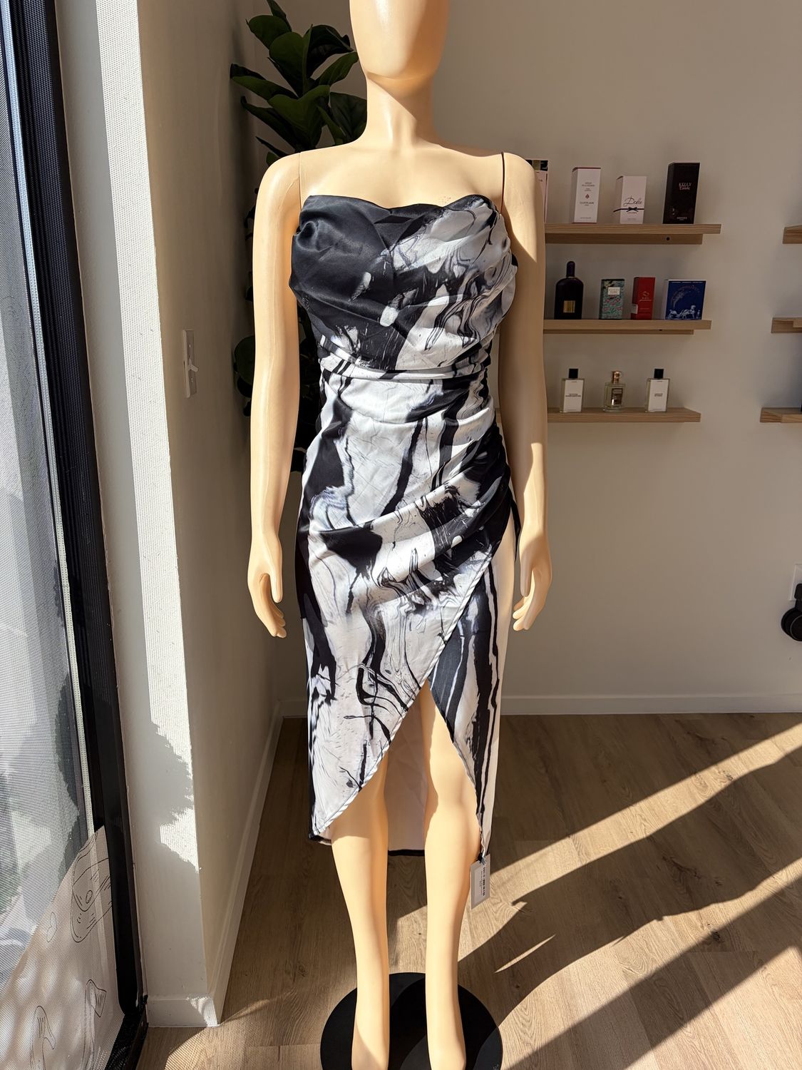 Black and White Abstract Dress