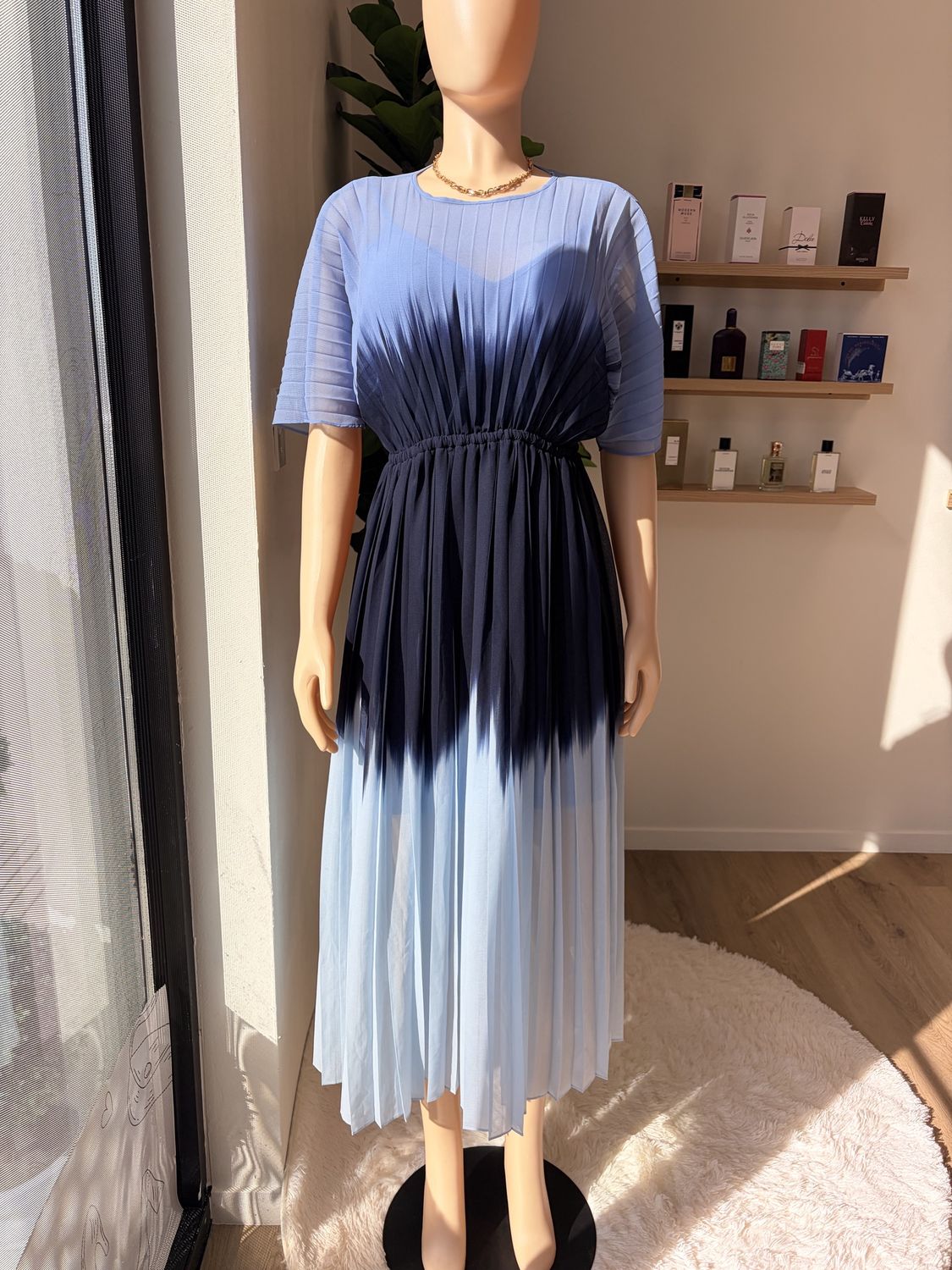 Banana Republic Blue Mesh Dress
