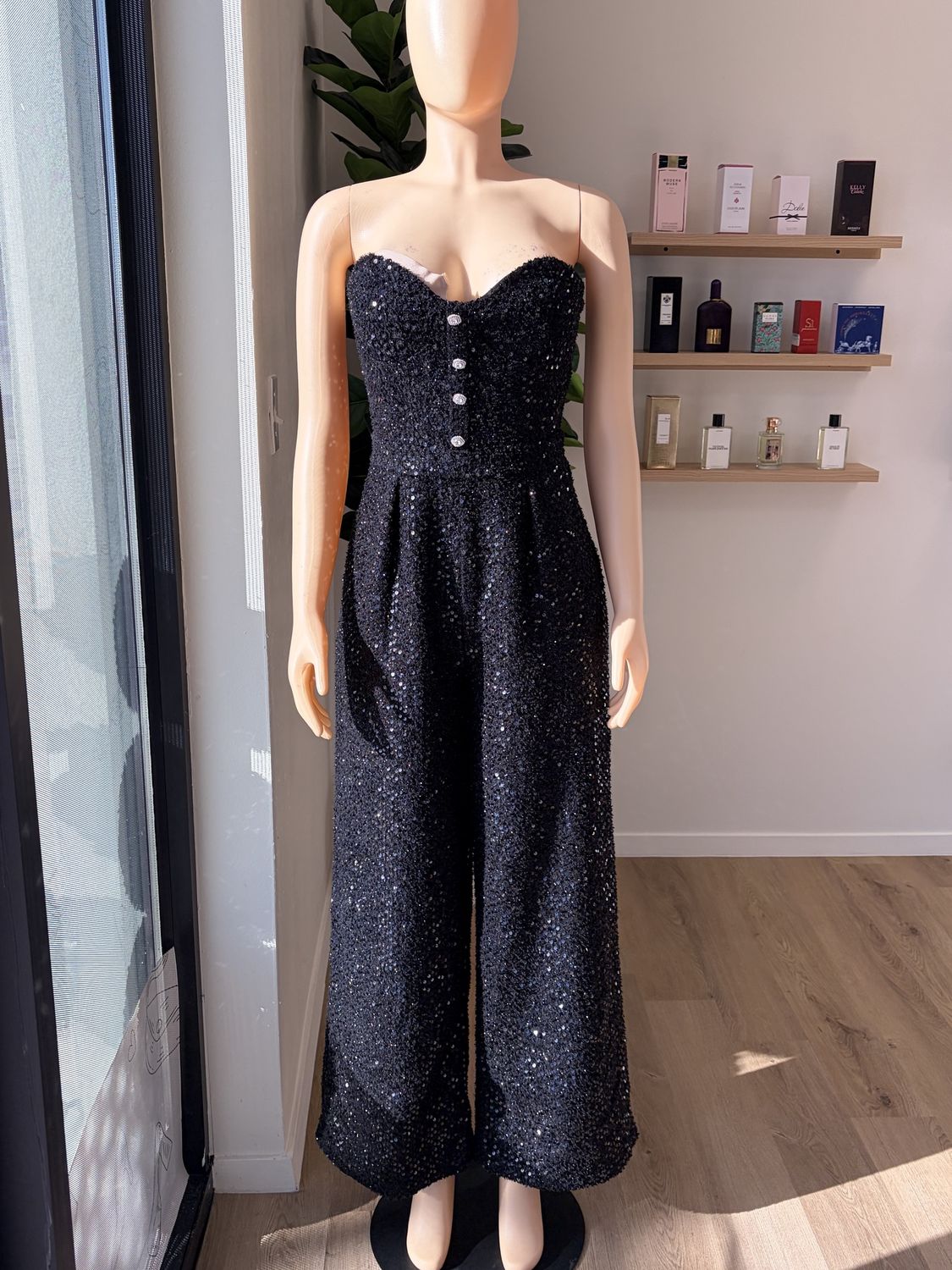 Black Sequin Jumpsuit