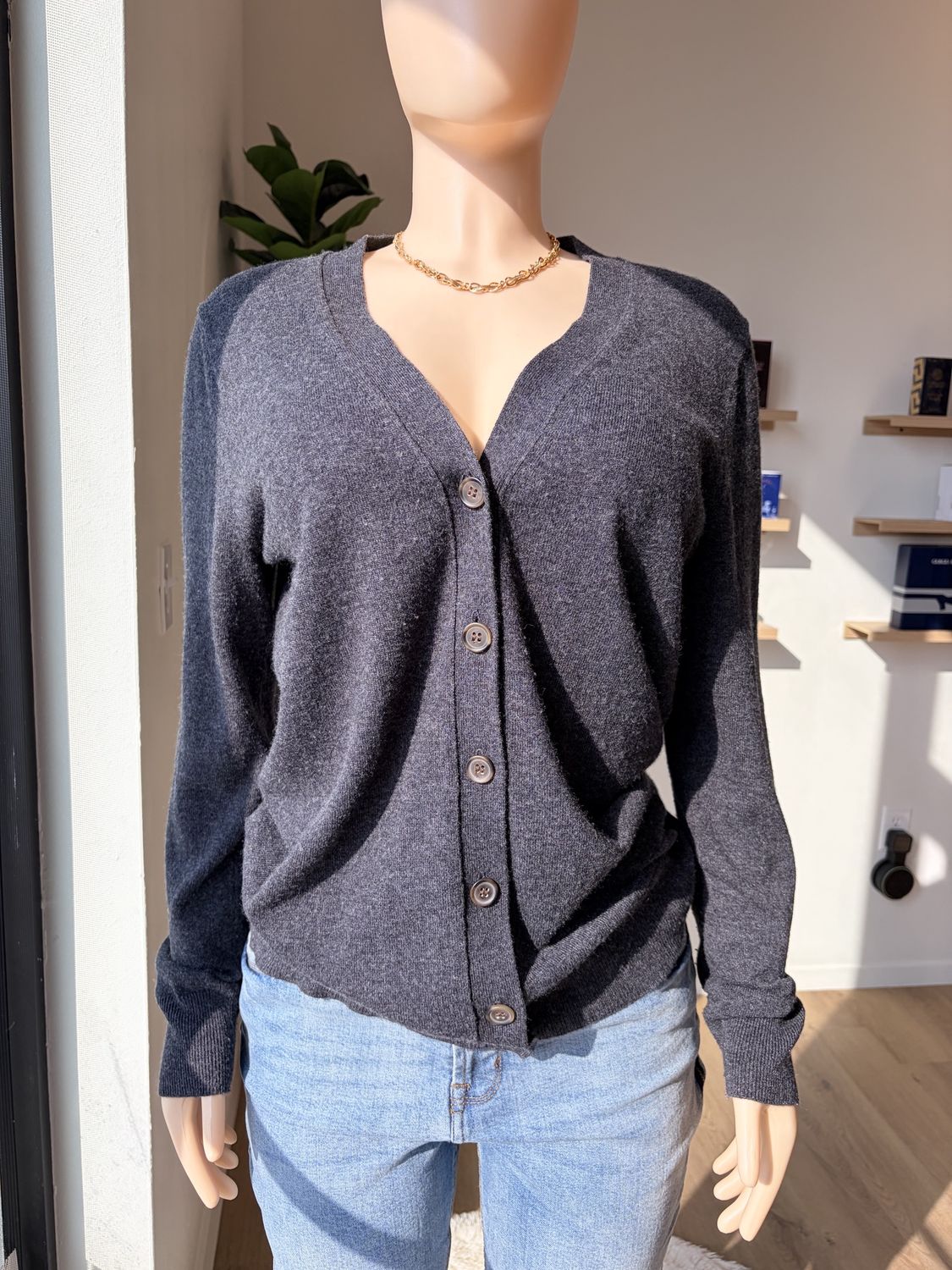 Mercantile long sleeve sweater button up