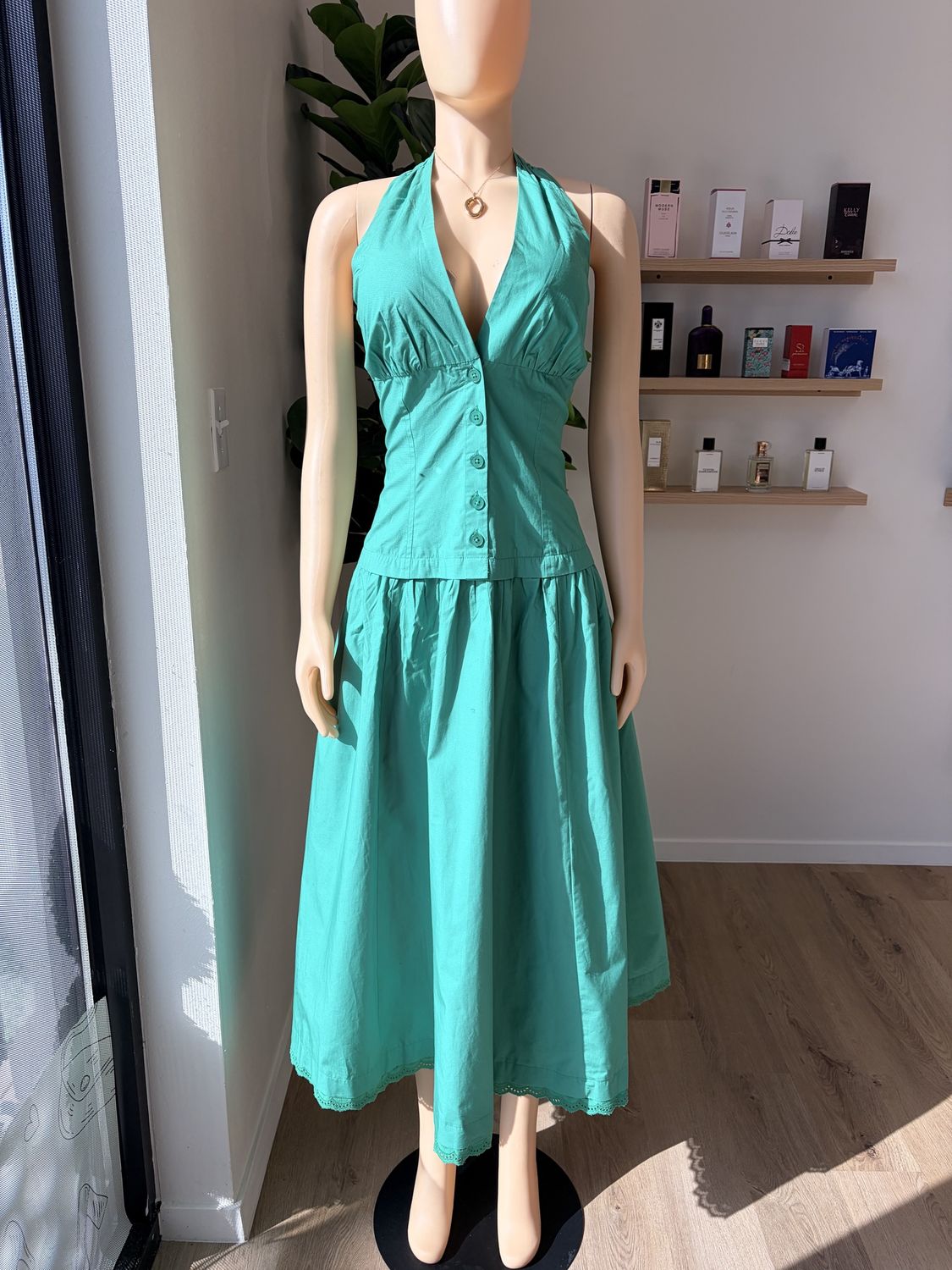 Garden Vest Green Dress
