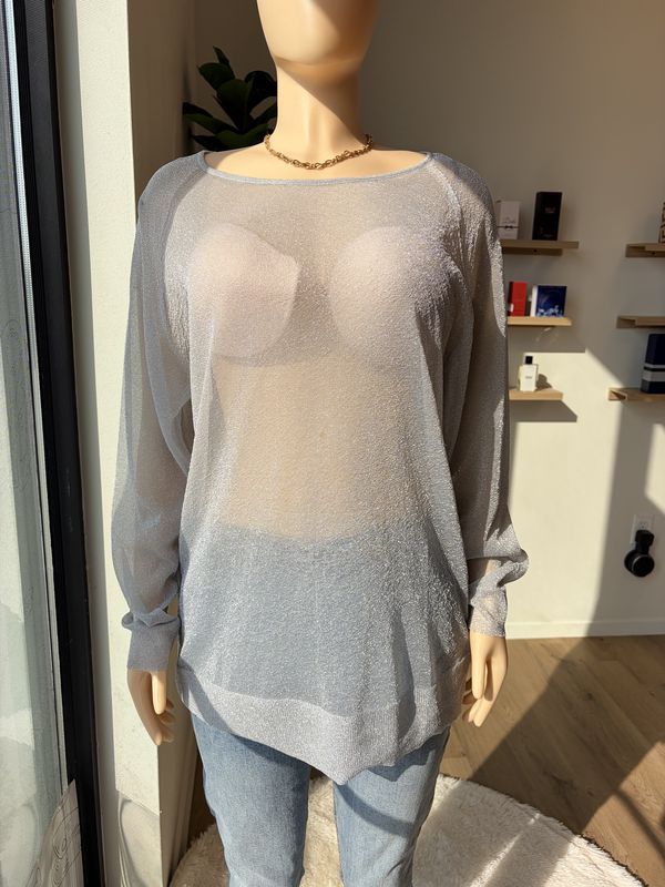 long sleeve see through top