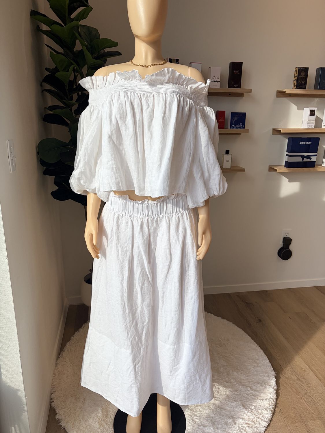 2 pieces linen set skirt