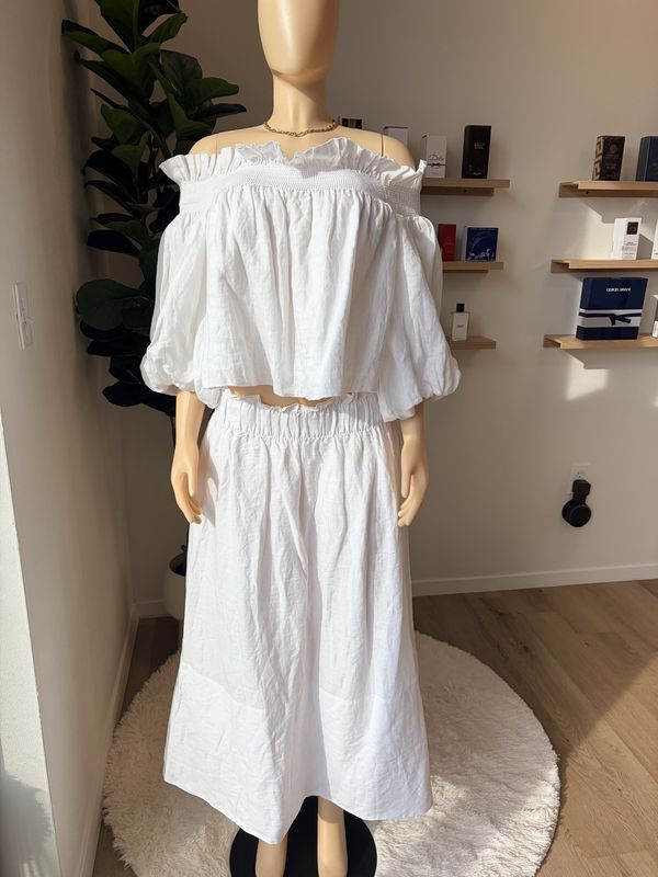 2 pieces linen set skirt