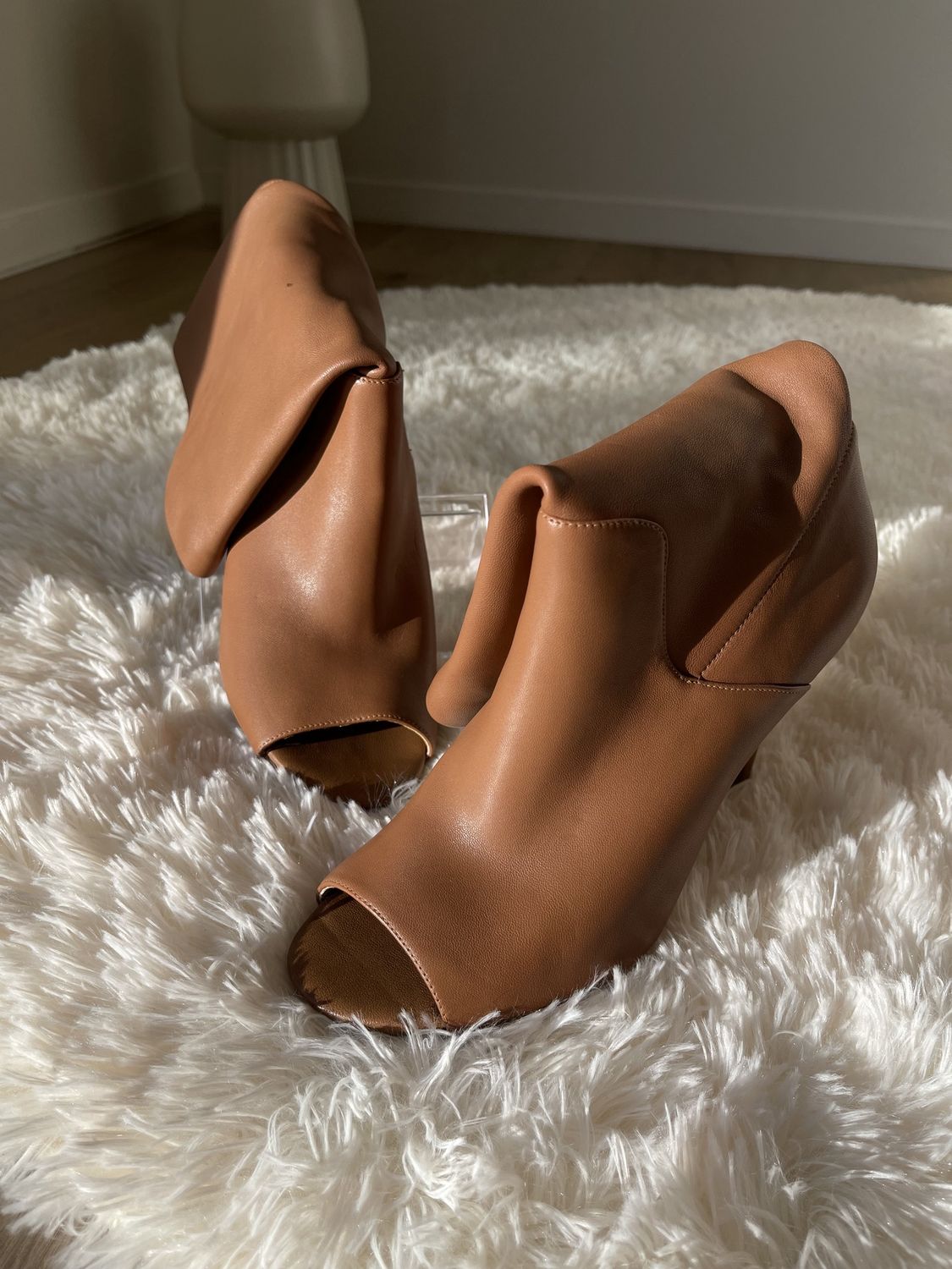 open front heel boot