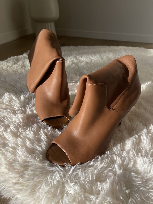 open front heel boot