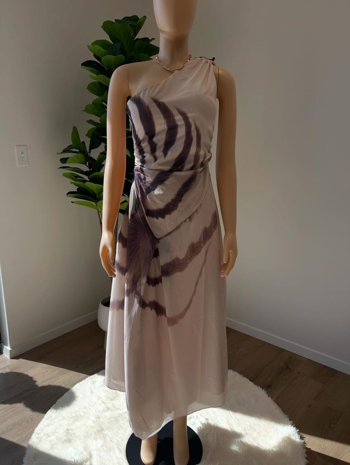 Almond One Shoulder Maxi Dress/ 4/ 6