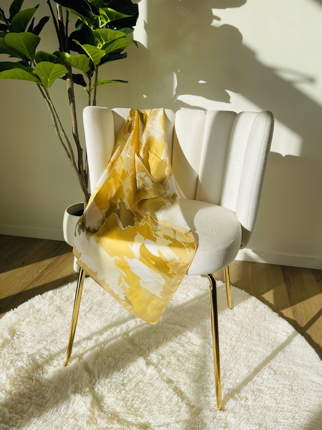Yellow Watercolor Camouflage Scarf