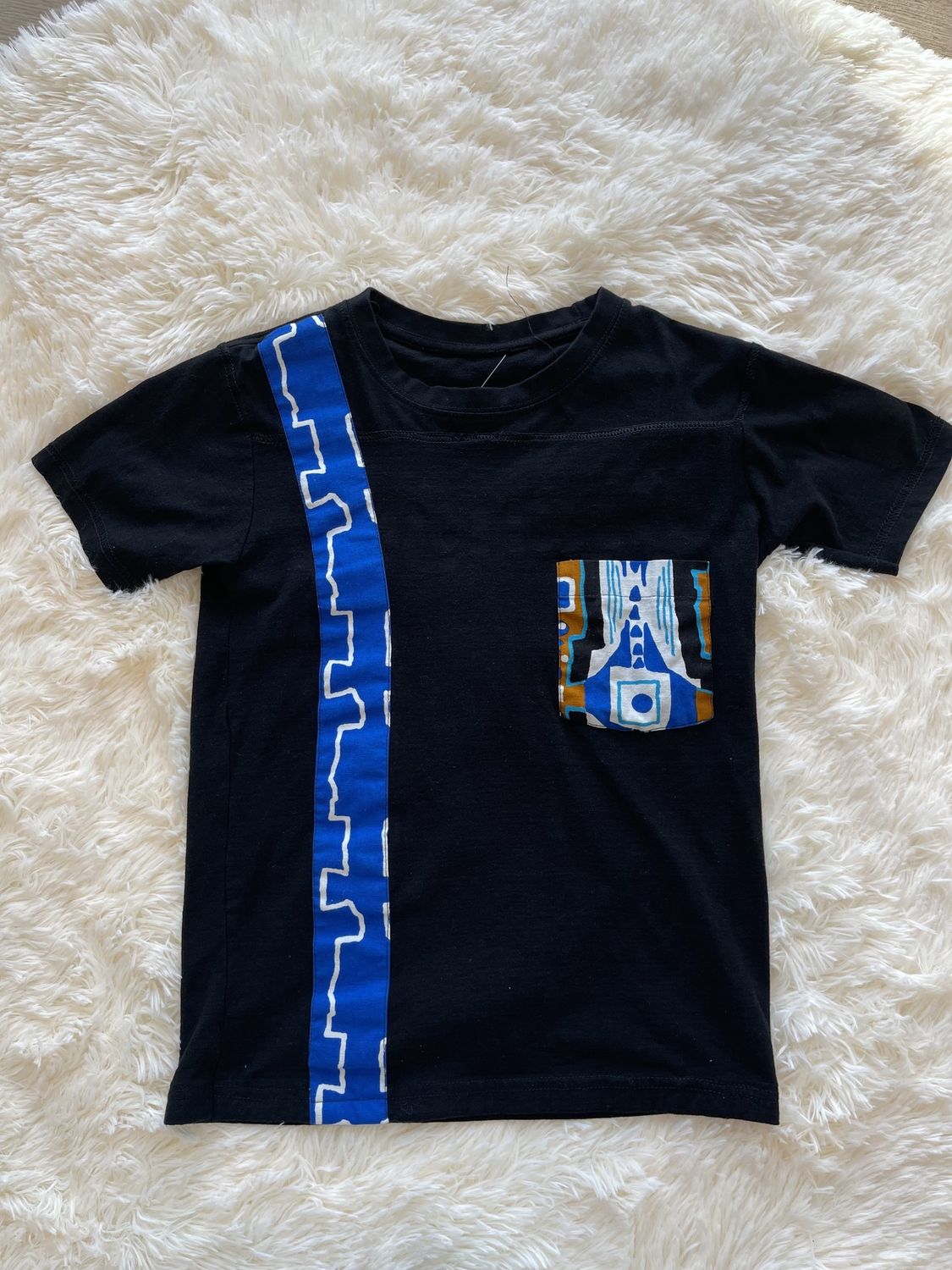 Blue Striped Black Shirt