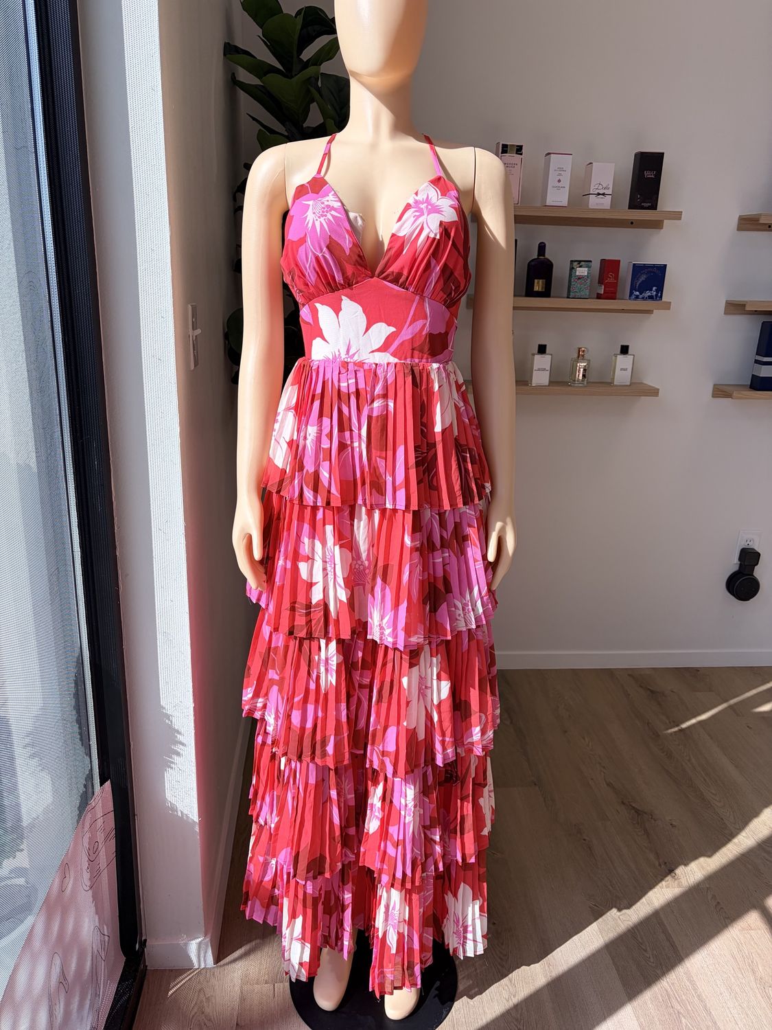 Floral Redness Maxi Dress