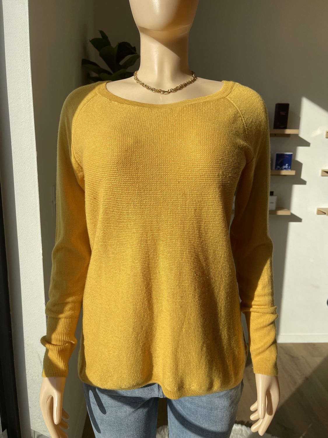 Long sleeve yellow sweater