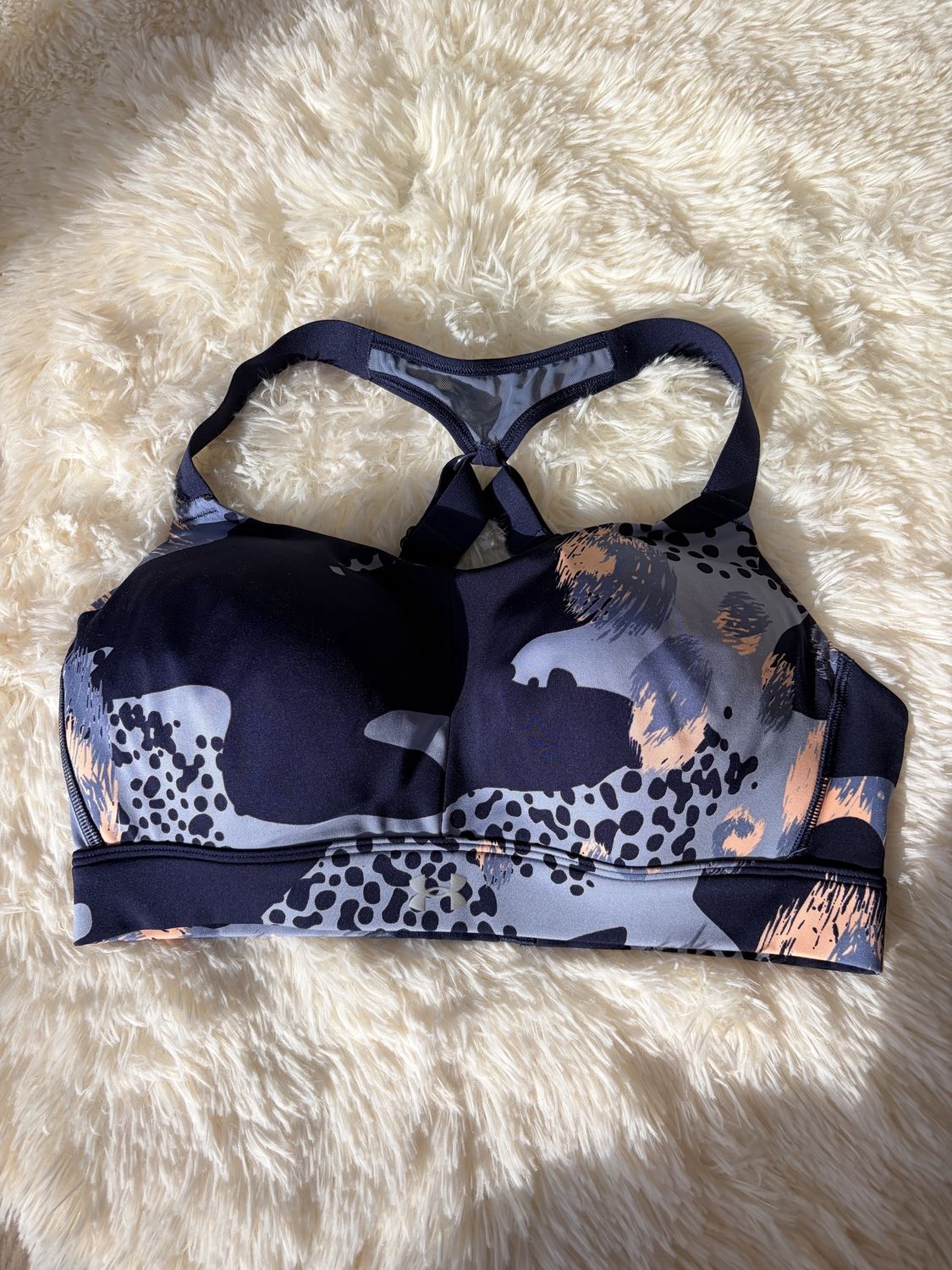 UA blue shades sport bra