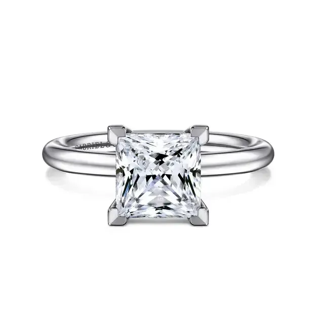 Gabriel &amp; Co. 14K White Gold Princess Cut Solitaire Engagement Ring