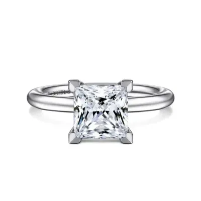 Gabriel &amp; Co. 14K White Gold Princess Cut Solitaire Engagement Ring