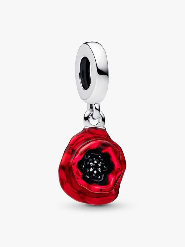 Pandora Red Flower Dangle Charm