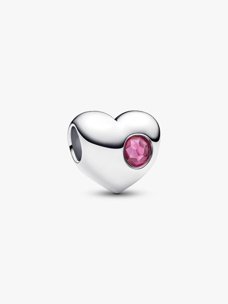 Pandora Birth Stone Heart Charms, Color: Pink (October)