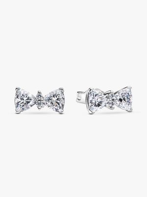 Sparkling Bow Stud Earrings