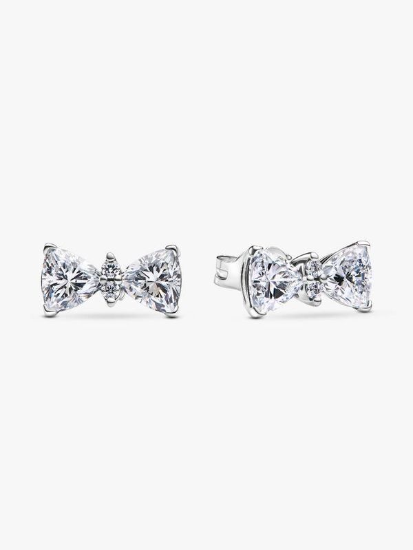 Sparkling Bow Stud Earrings