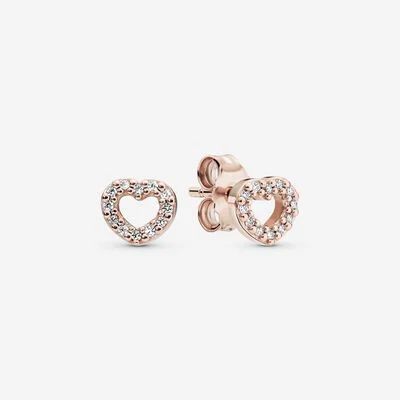 Open Heart Stud Earrings