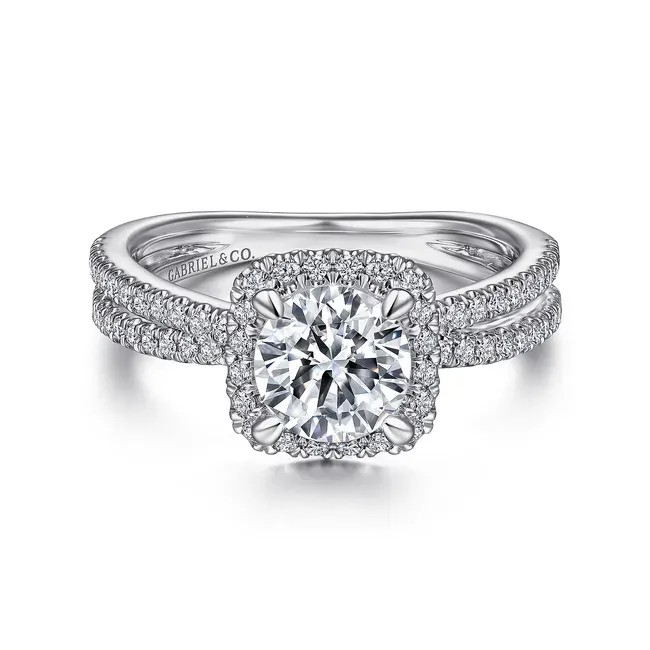 Gabriel &amp; Co. 14K White Gold Round Diamond Engagement Ring