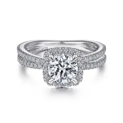 Gabriel &amp; Co. 14K White Gold Round Diamond Engagement Ring