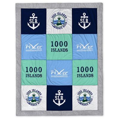 River Blanket Aq/Tl/Wht 80x62