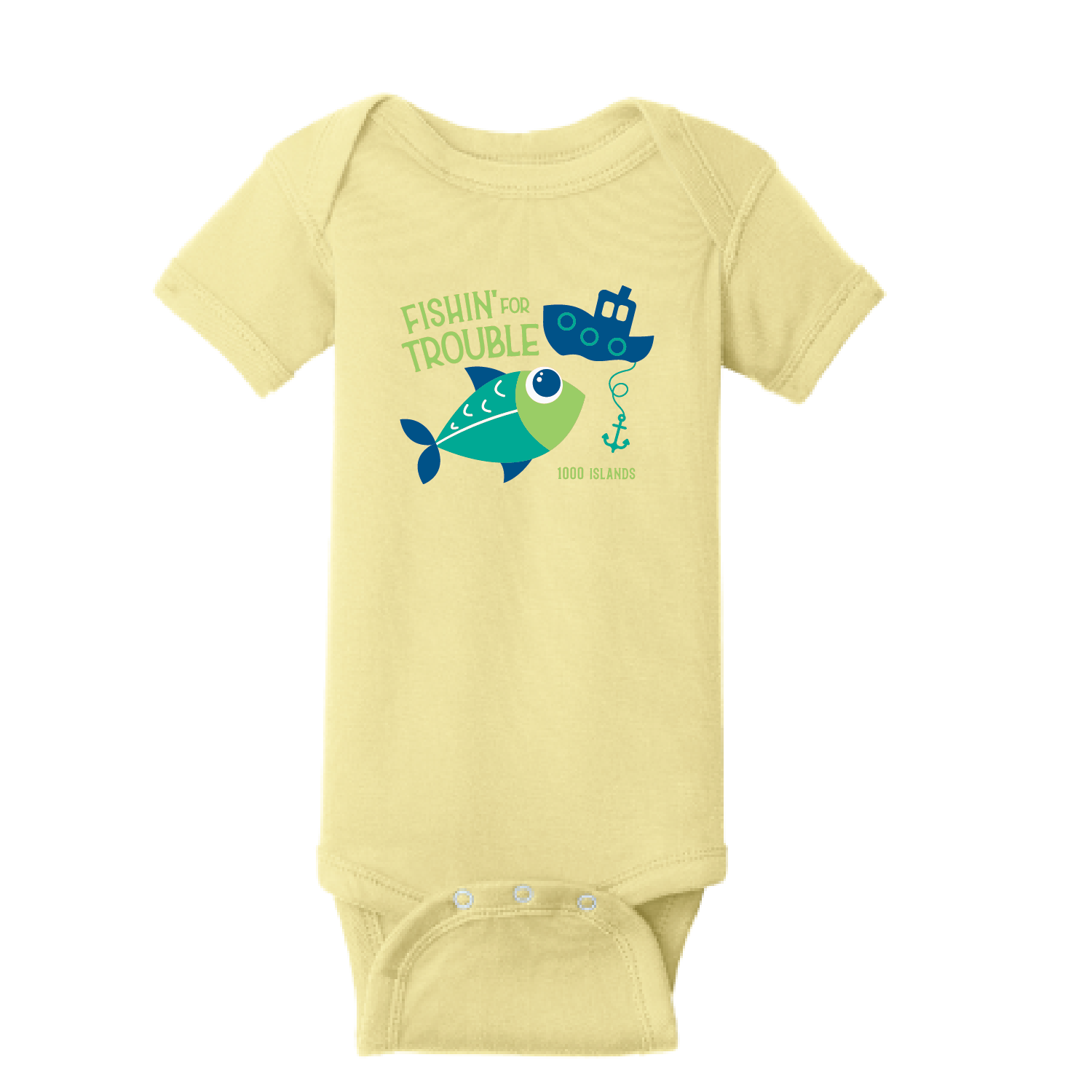 Blenny Fish Onesie, Color: Banana, Size: 6M
