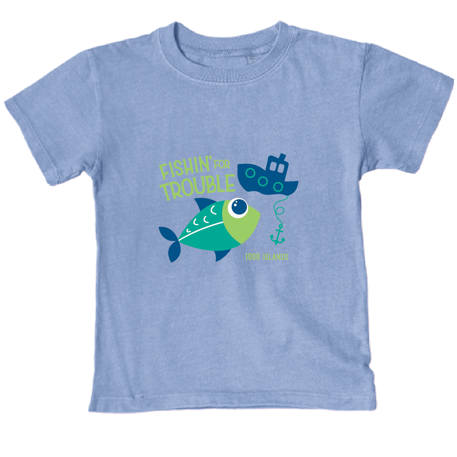 Blenny Fish Toddler SS, Color: Cornflower Blue, Size: 2T