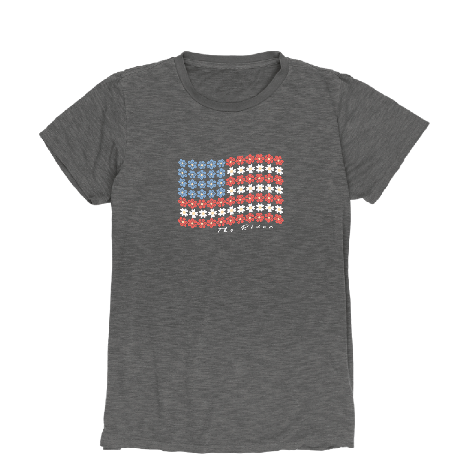 Good Deal Flower Flag Ladies SS, Color: Coal, Size: Small