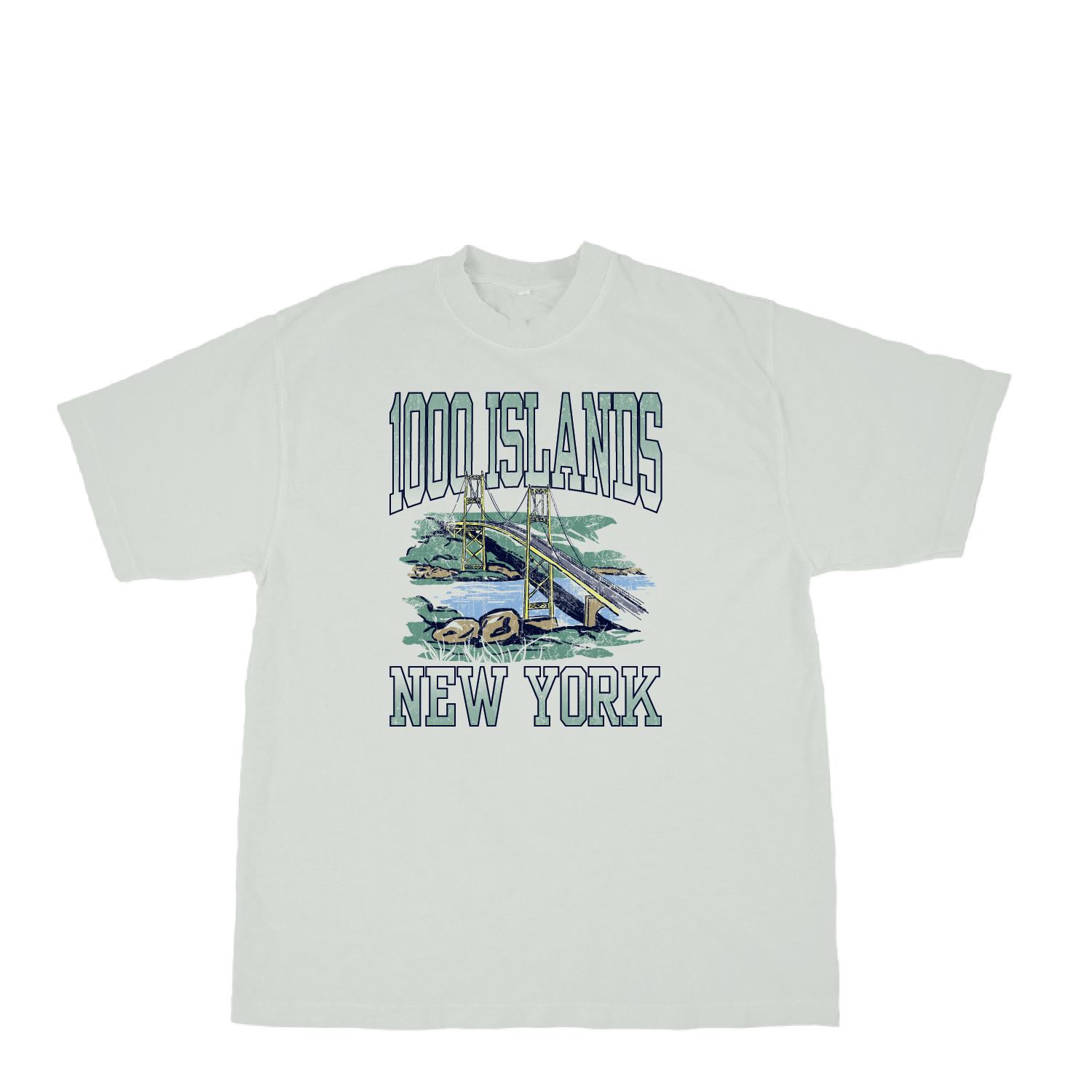 1000 Islands Painted Bridge SS, Color: Cement, Size: 2X