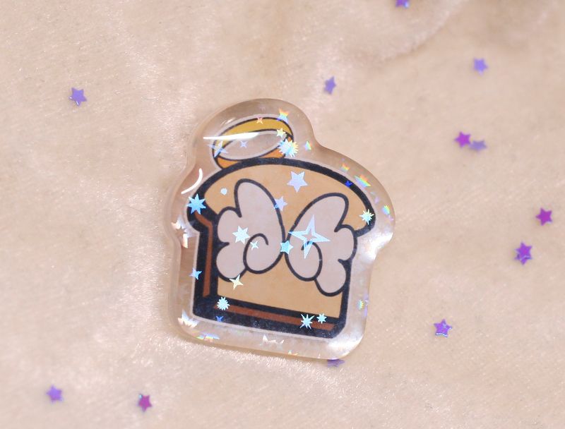 AngelToast acrylic holographic pin