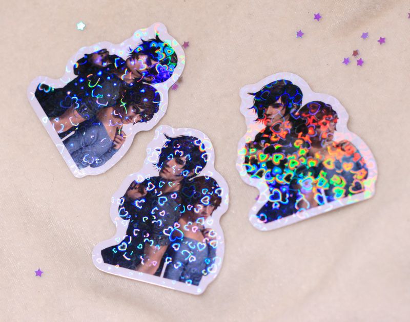 "Burn" holographic sticker