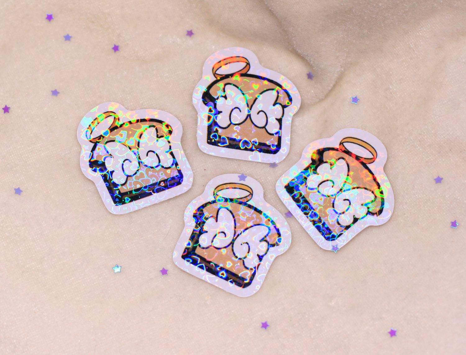 AngelToast holographic sticker
