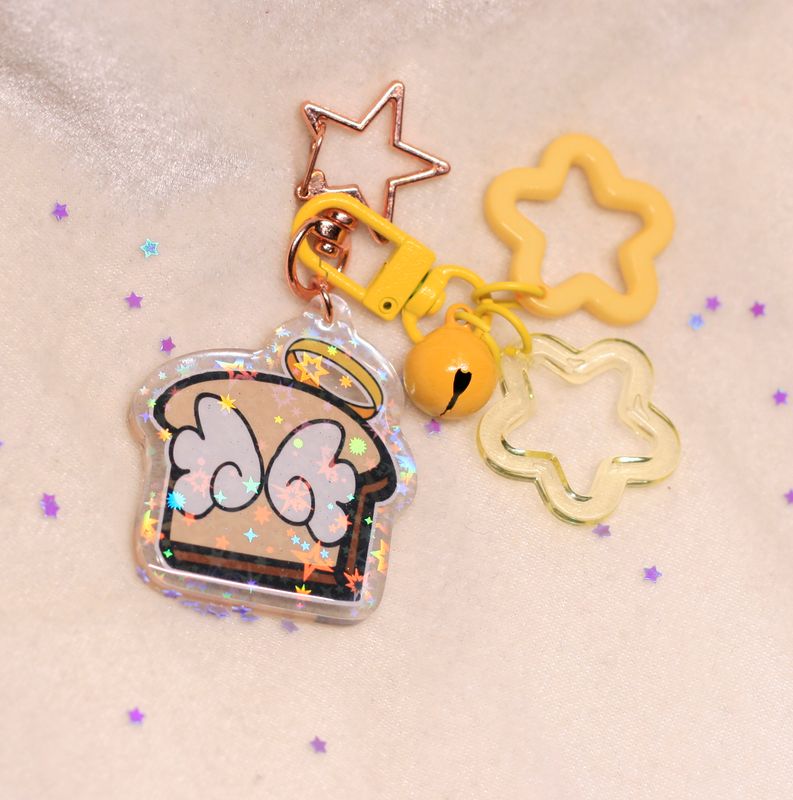 AngelToast acrylic holographic keychain - Yellow